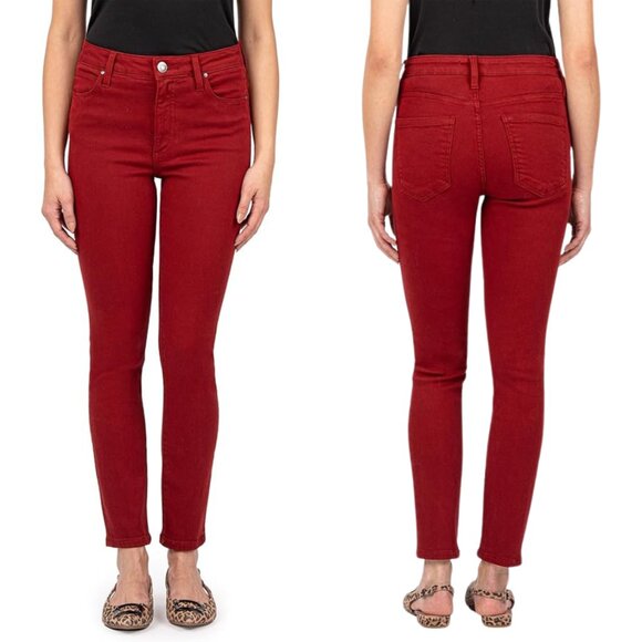 Kut from the Kloth Jeans Casual Burgundy Pants Red Denim SZ 14 LIKE NEW! - Picture 1 of 8